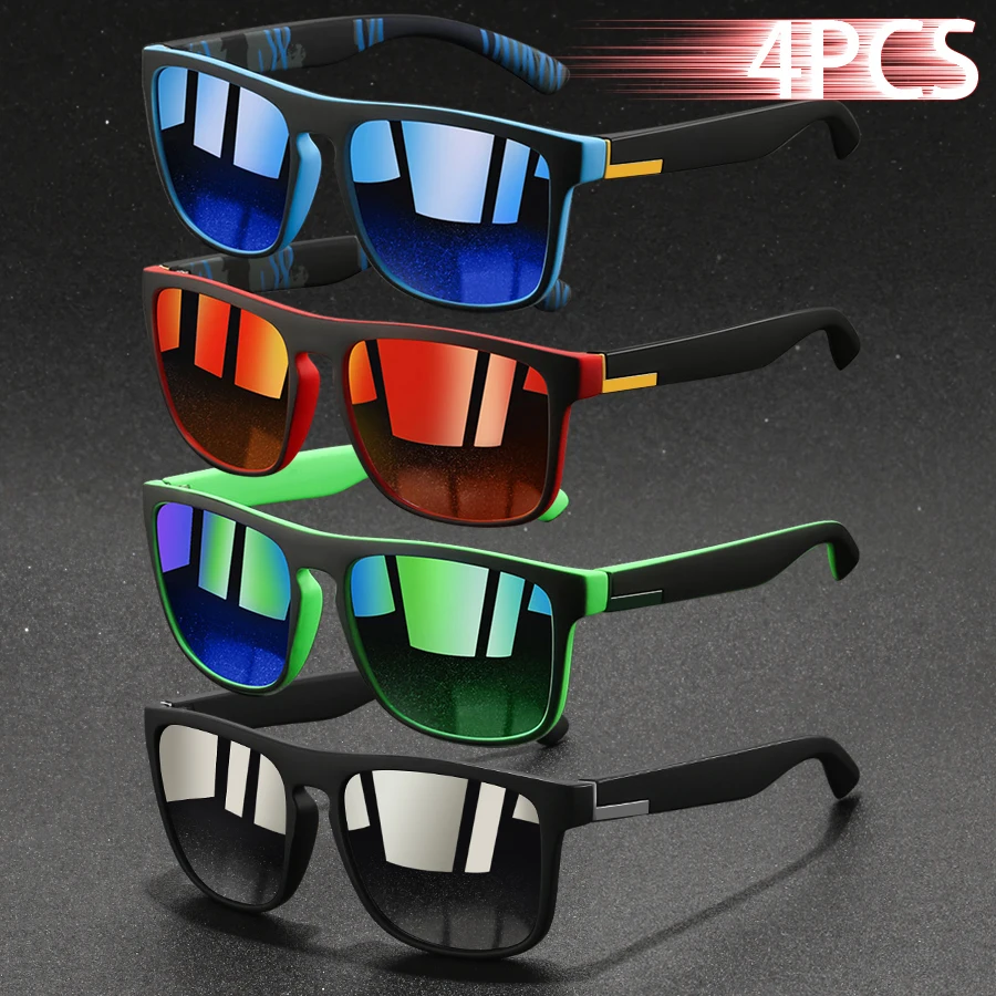 Sunglasses Uv400 - 1/4PCS Fashion Vintage Vierkante Zonnebril Heren