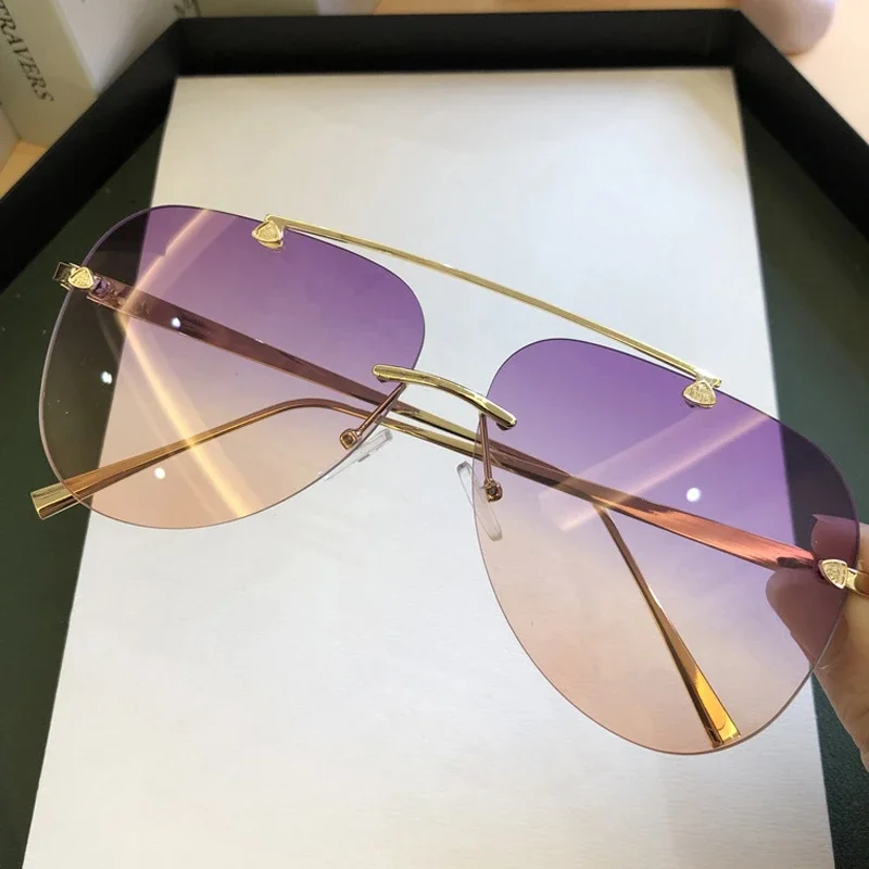 Vintage randloze pilotenbril v - Designer Sunglasses recensie en prijs